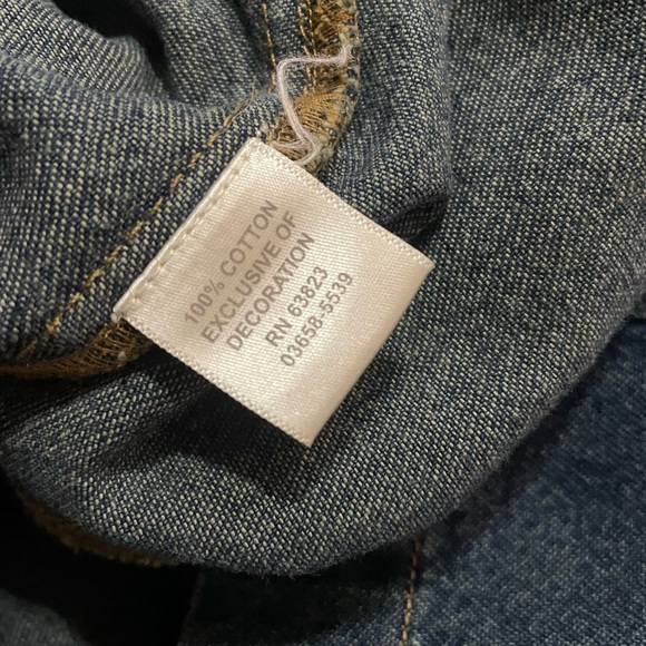 VTG Christopher & Banks Blue Denim Jacket with Floral Embroidery Sz M - Picture 10 of 11